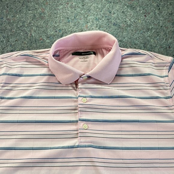 Greg Norman Polo Shirt Mens Adult Large Pink Shark Golfer Golf Rugby - Picture 3 of 12